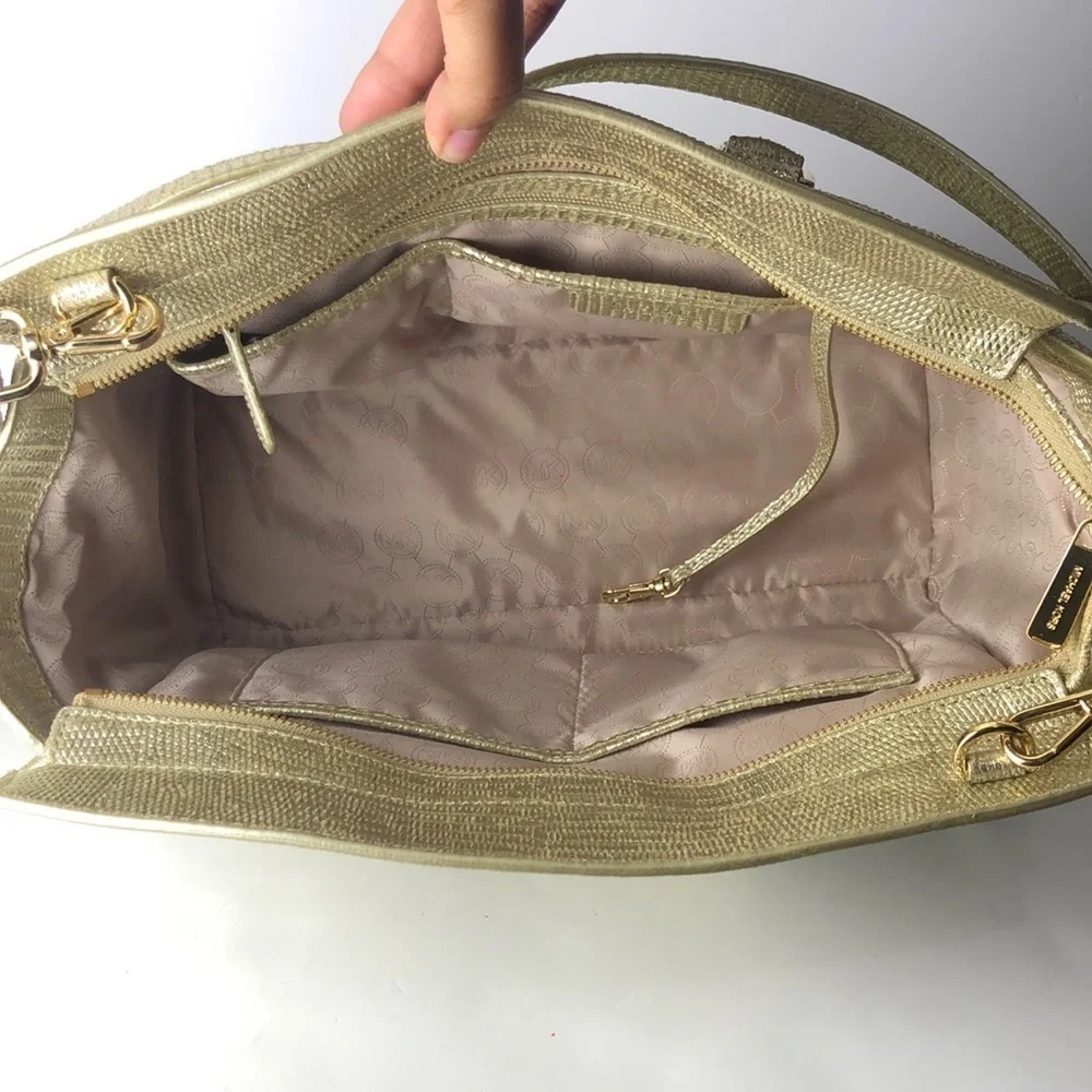 Michael Kors Selma Metallic Gold Satchel